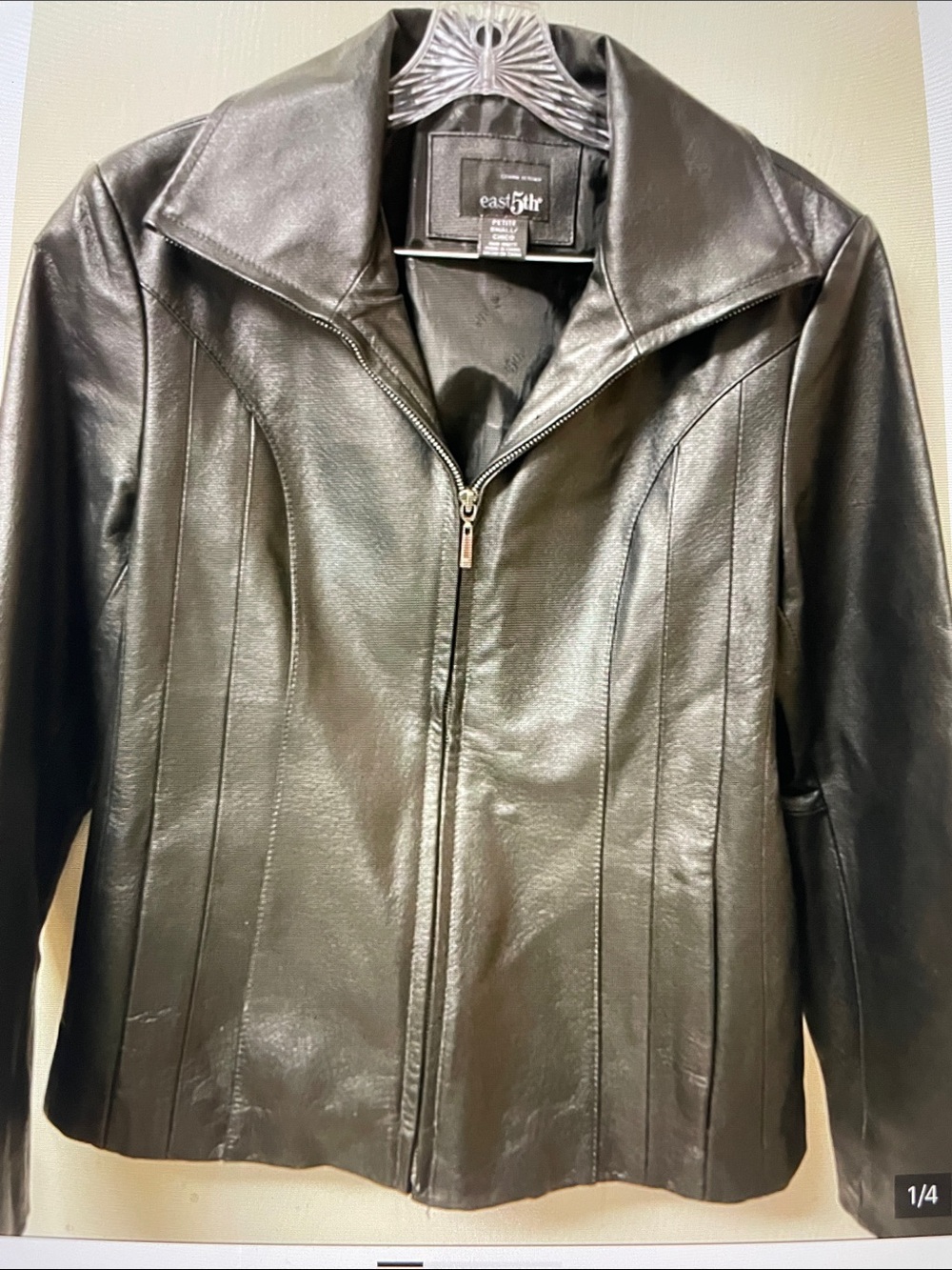 East 5th Black Leather Zip-Up Jacket
